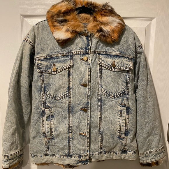 ✨BDG FUR LINED DENIM JACKET - Picture 3 of 8